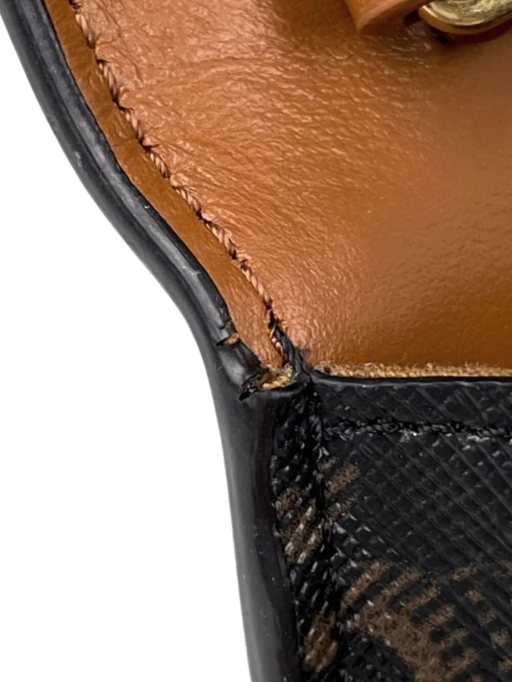 Celine Chain Wallet Margo Triomphe 2-Way Clutch Brown Black - Picture 10 of 12